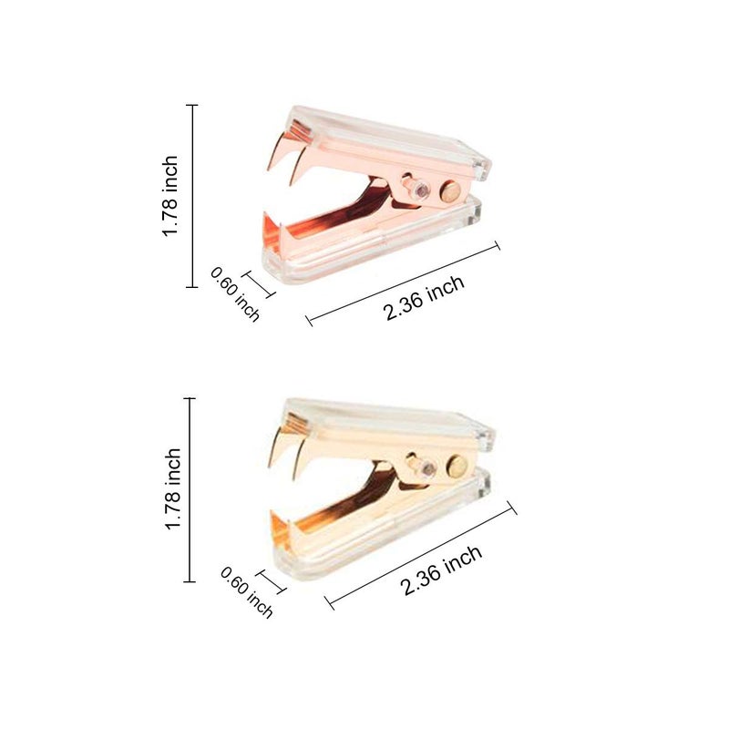 REOLAN Rose Gold and Gold Staple Remover - 2 Pack Staple Removal Tool Set, Luxury Acrylic Rose Gold and Gold Office Supplies & Desk Accessories - Image 2